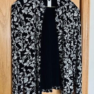 2 Piece Formal Black & Silver Women's Matching Top & Jacket with SPARKLE Accents